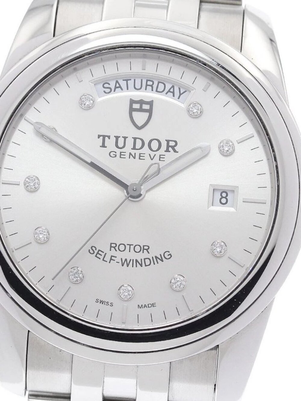 TUDOR Glamour 56000 Date Day 10P Diamond Automatic Men's Watch
